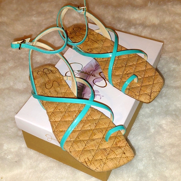 👣JESSICA SIMPSON 😻Aruba Aqua Reyna footwear Sandals - Picture 9 of 16